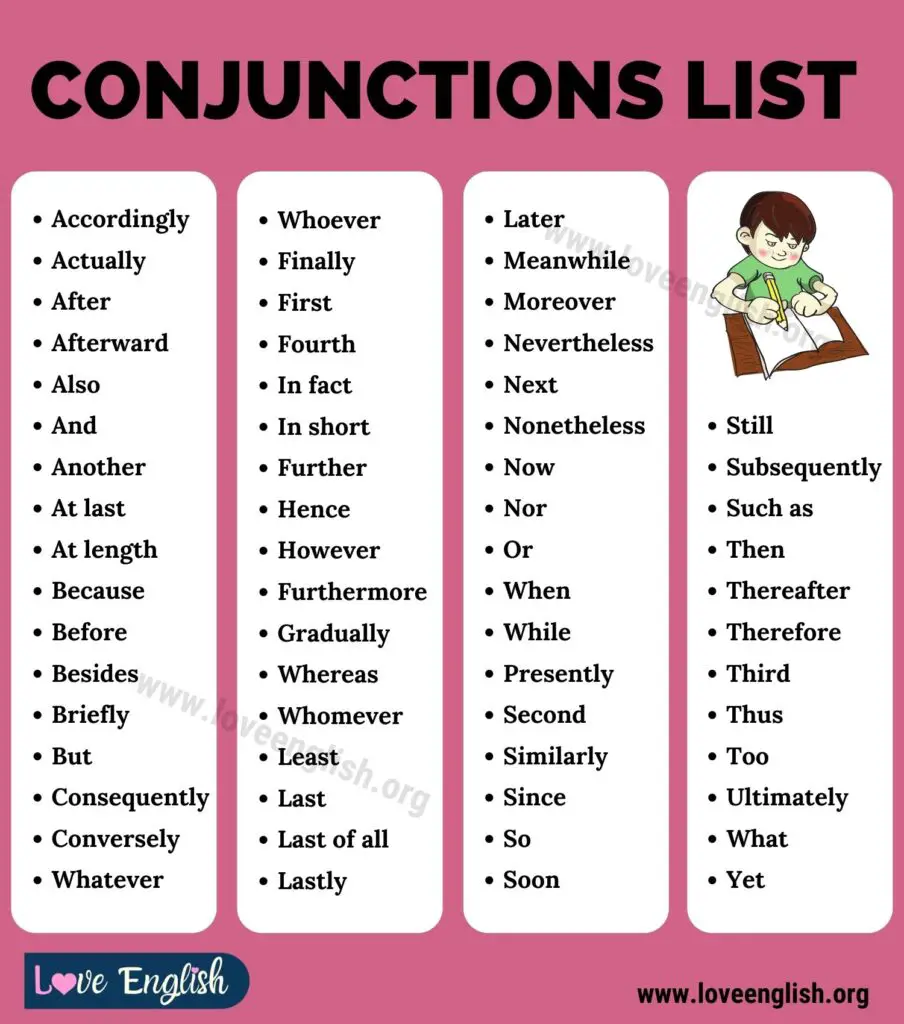 conjunctions for an essay
