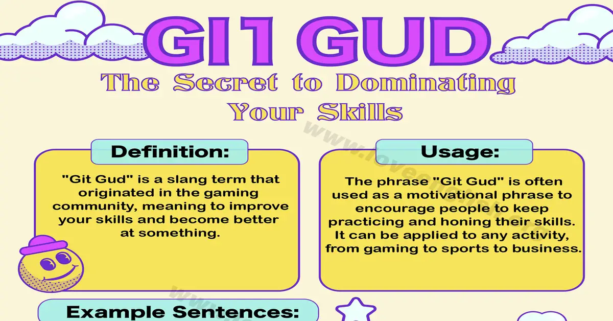 Although Google say the meaning of the git gud is 上手くなれよ with mocking  others, I